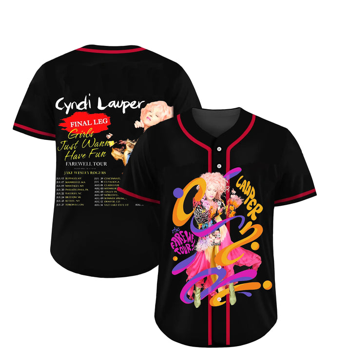 Cyndi Lauper Final Leg Jersey, Cyndi Lauper Girl Just Wanna Have Fun Farewell Tour 2025 Jersey