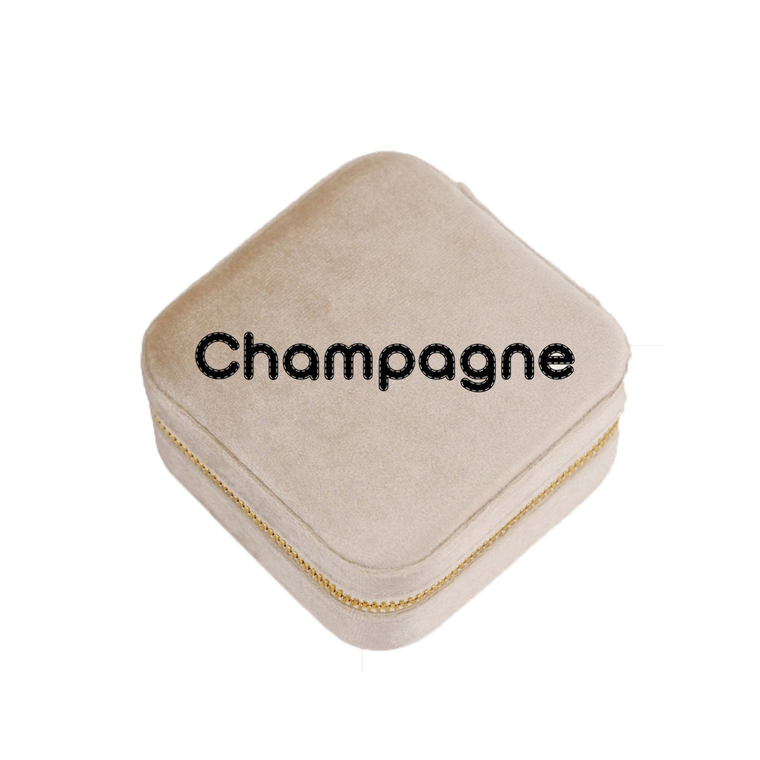 Custom Name Velvet Travel Jewelry Case • Personalized Jewelry Box