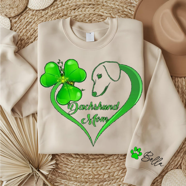 Custom St. Patrick's doghead clover sweatshirt