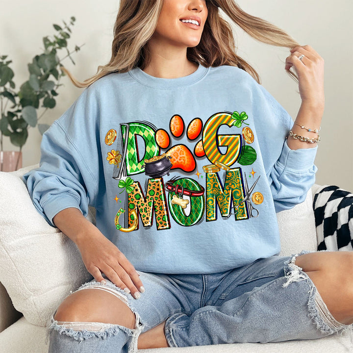 St. Patrick's Day Dog Paw Mom Sweatshirt