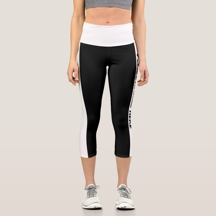 Personalized Splice Color Striped Capri Leggings