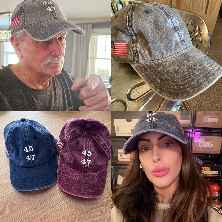 45 47 Trump Vintage Cap - 45 47 Vintage Cotton Baseball Cap