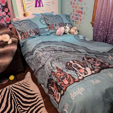 Dog Personalized Bedding Set, Personalized Gift for Dog Lovers