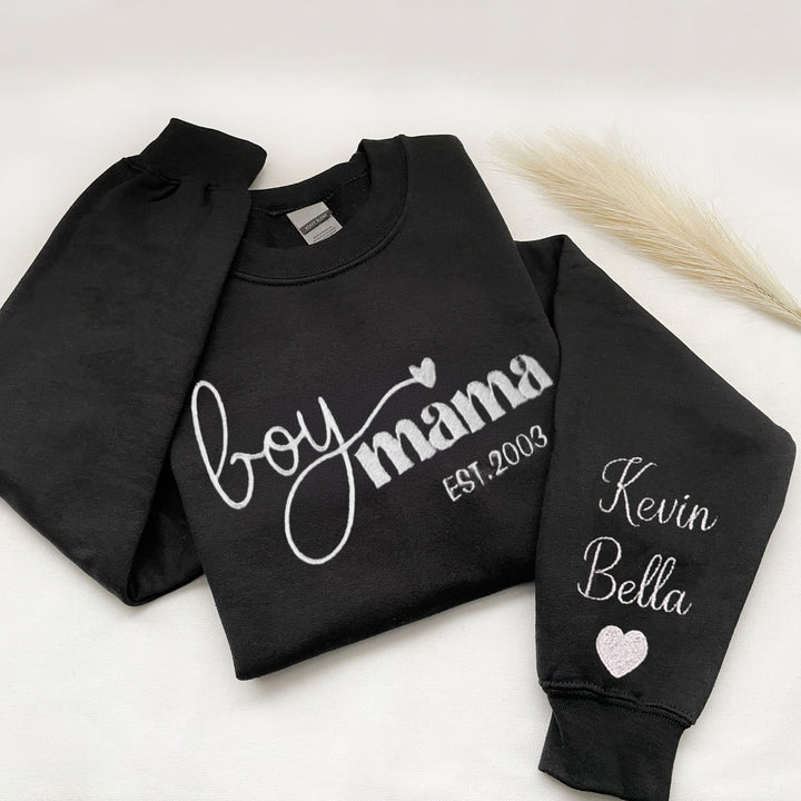 Custom  Embroidered Boy Mama Sweatshirt