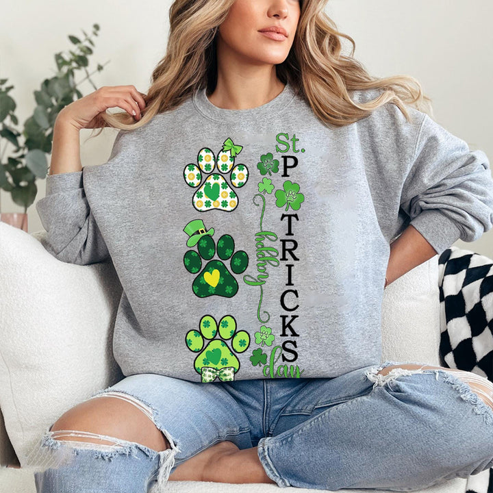 Custom St. Patrick's paw print sweatshirt