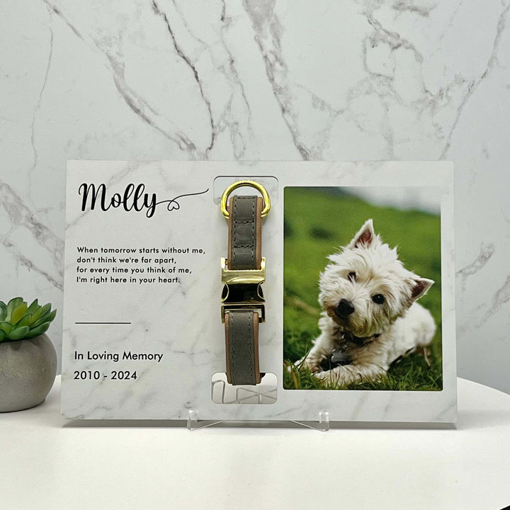 Custom Memorial Standing Frame, Pet Loss Gift, Memorial Pet Collar With Photo, Pet Collar Holder, Dog Bereavement