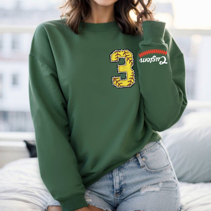 Custom Name and Number Softball Sweater