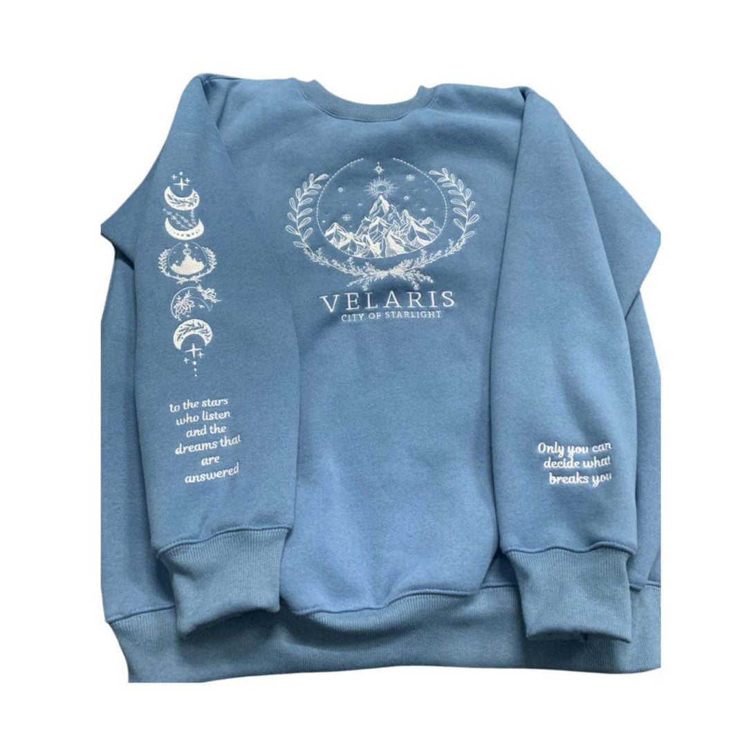 Velaris Embroidered Sweatshirt,Velaris City Of Starlight Embroidered Hoodie