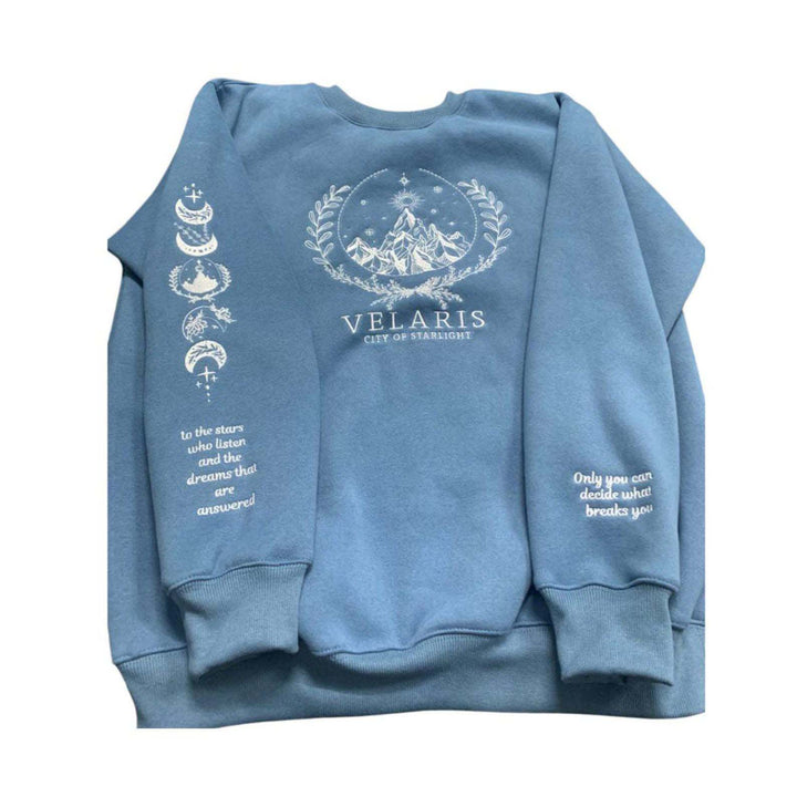 Velaris Embroidered Sweatshirt,Velaris City Of Starlight Embroidered Hoodie