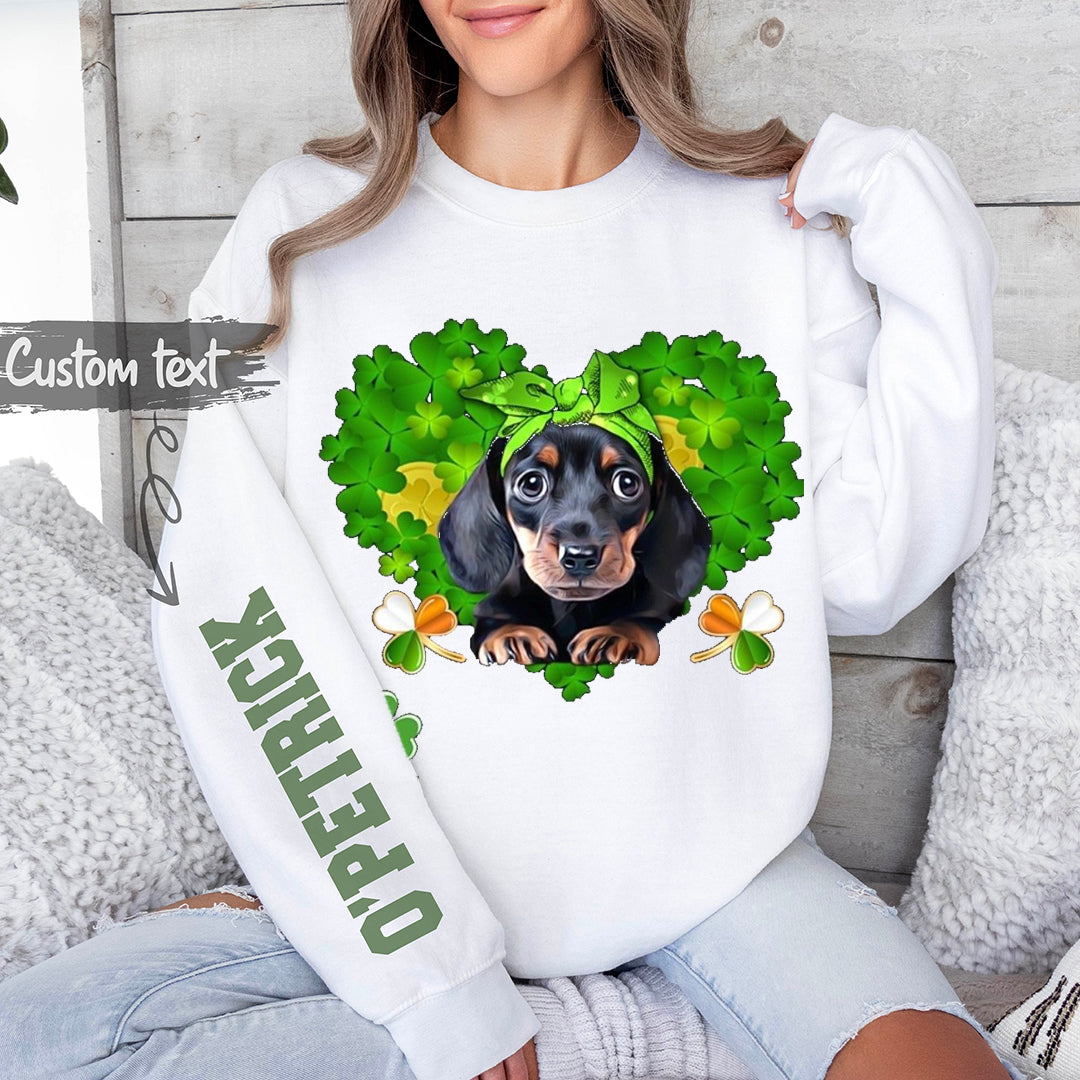 Custom Sleeve Text St. Patrick's Day Sweatshirt