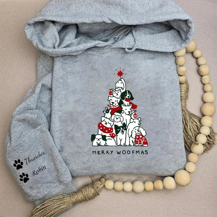 Custom Merry Woofmas pet hoodie