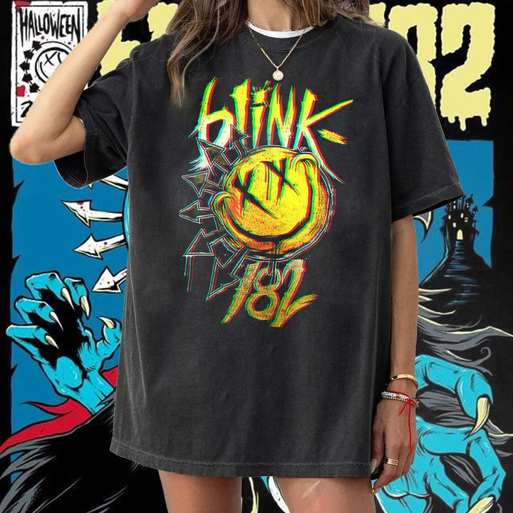 Personalized Blink‑182 Smile Face Print T-Shirt