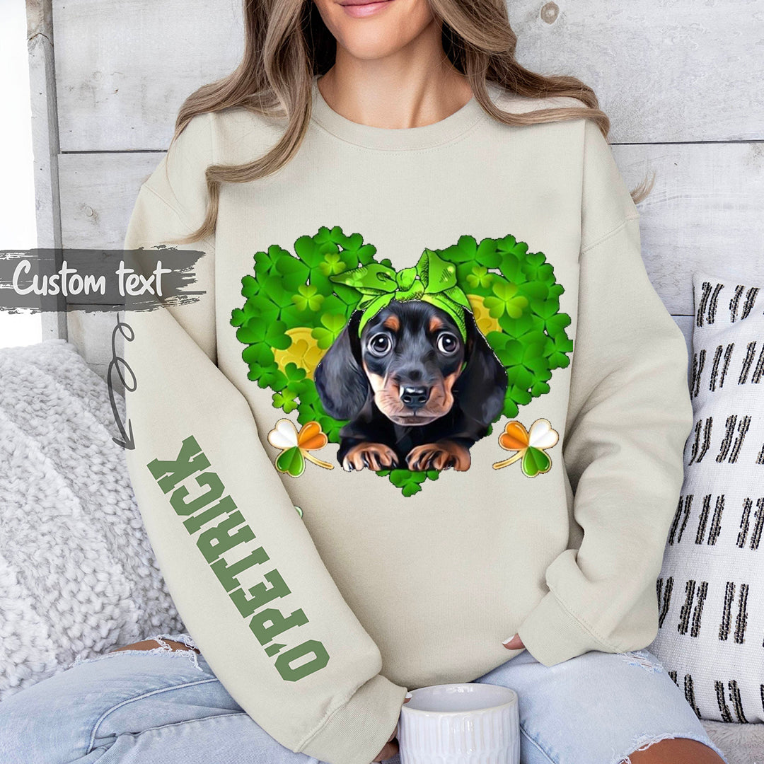 Custom Sleeve Text St. Patrick's Day Sweatshirt