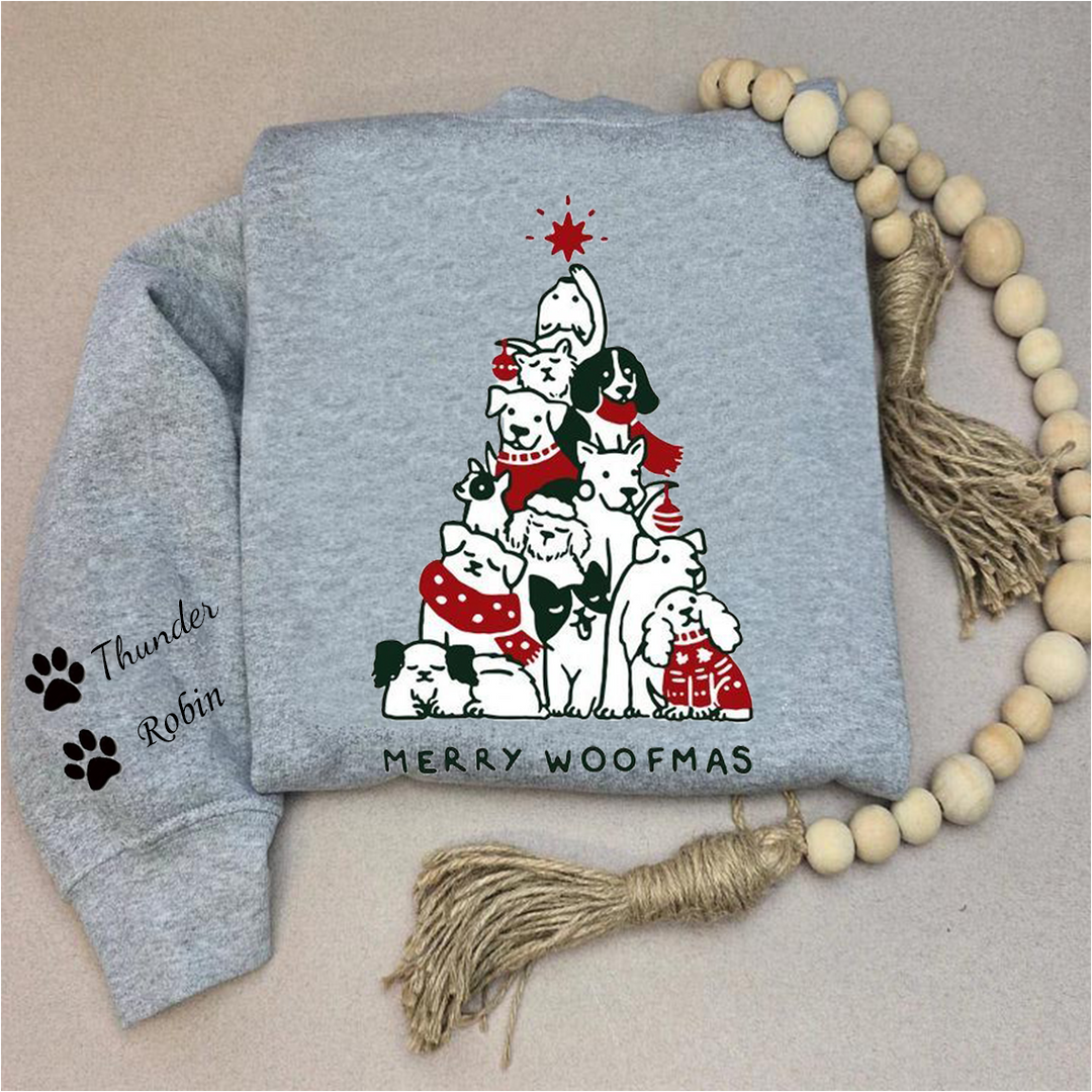 Custom Merry Woofmas pet hoodie