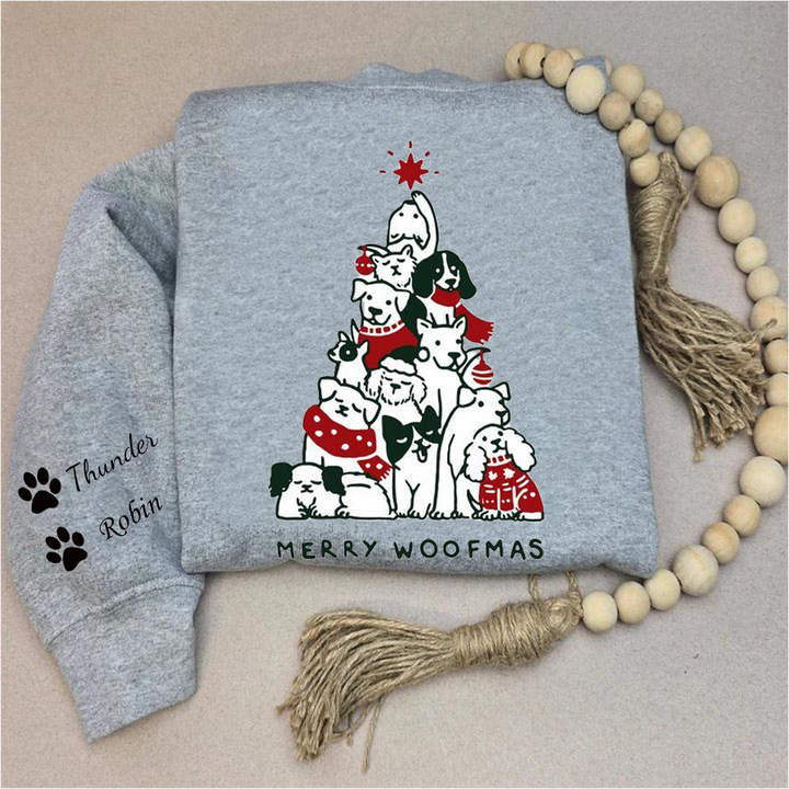Custom Merry Woofmas pet hoodie