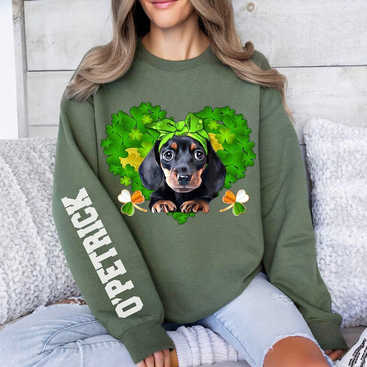 Custom Sleeve Text St. Patrick's Day Sweatshirt