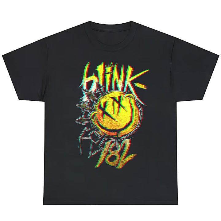 Personalized Blink‑182 Smile Face Print T-Shirt