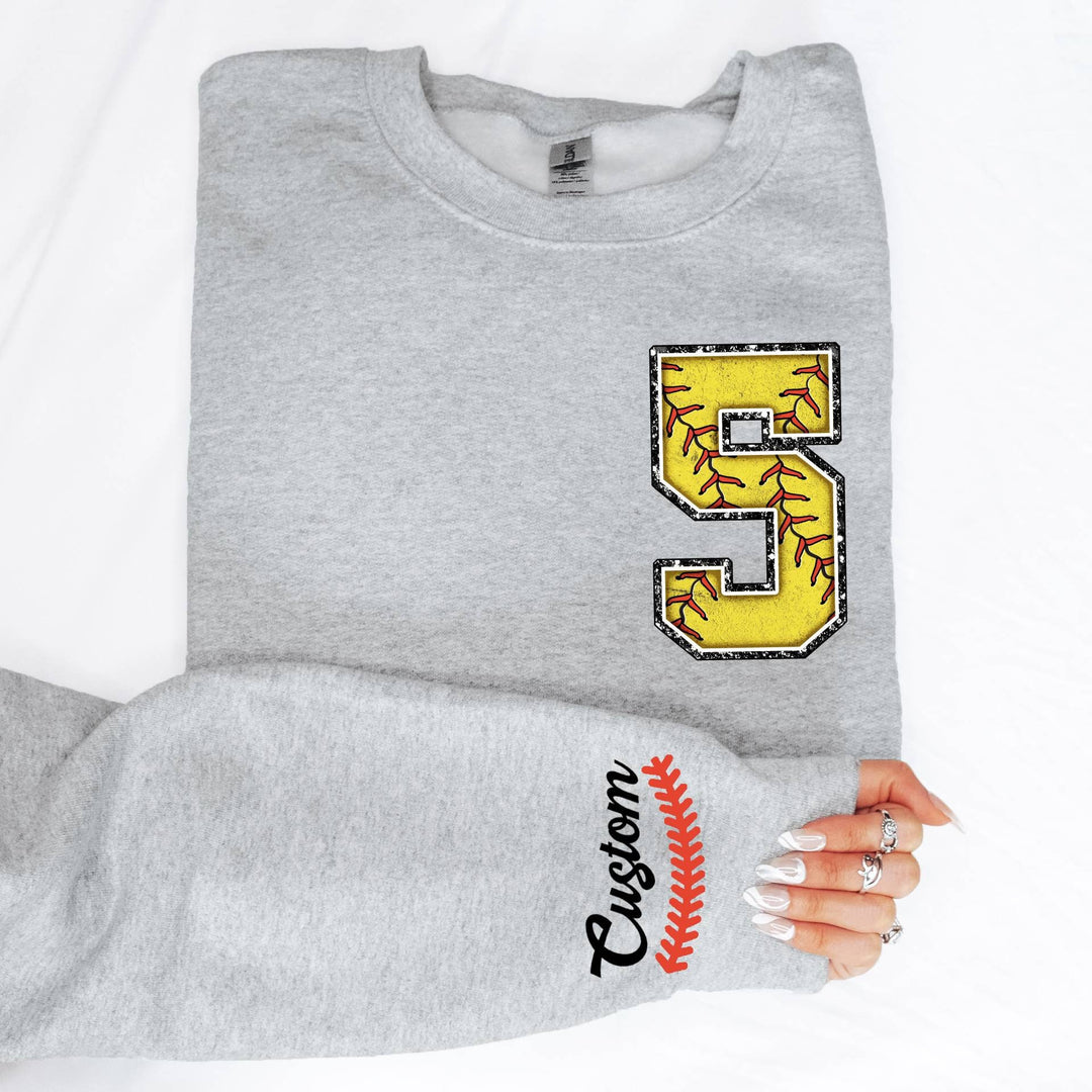 Custom Name and Number Softball Sweater