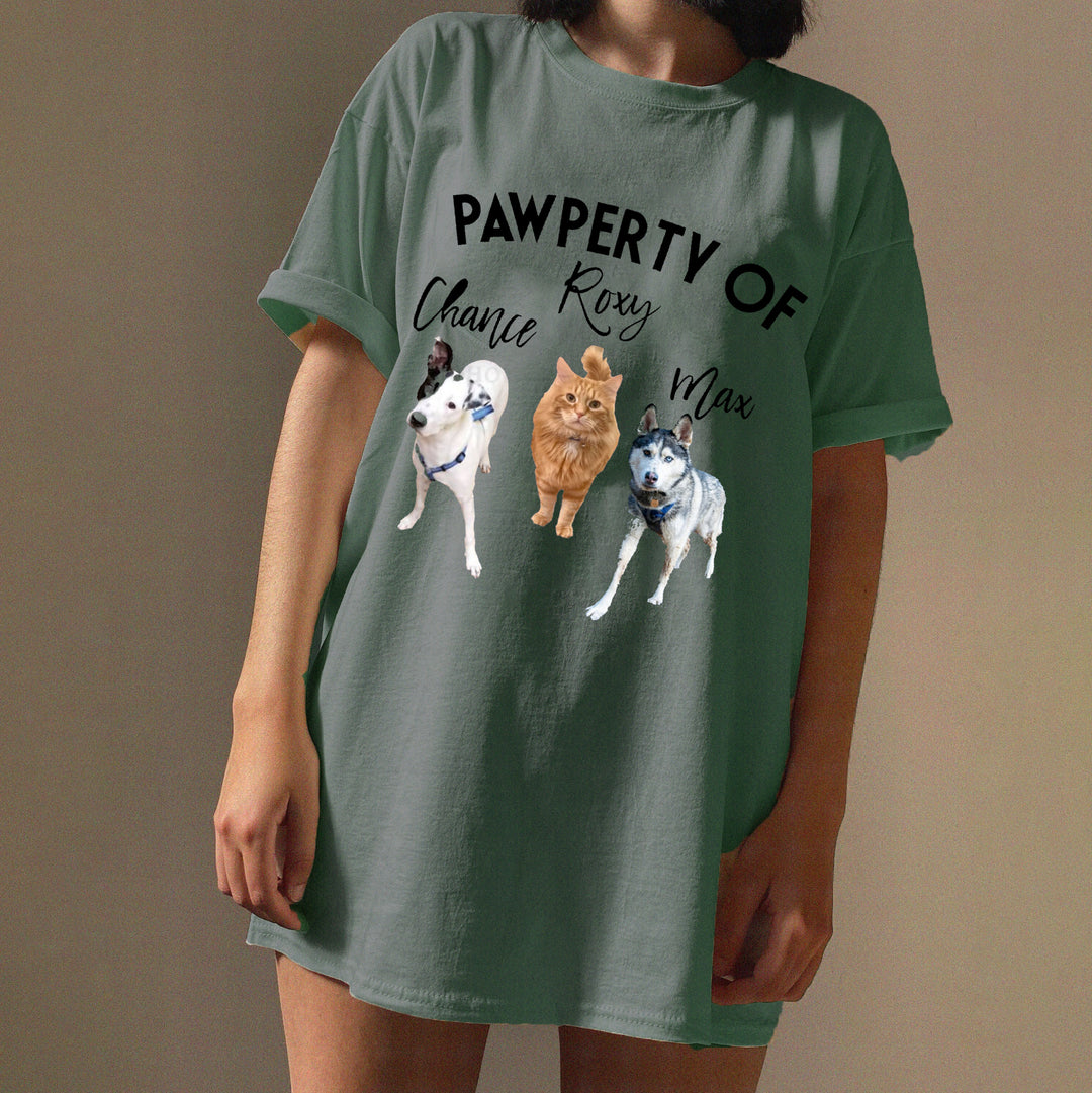 Pawperty of My Dogs Pet Photo Shirt Personalized with YOUR Pet's Pictures