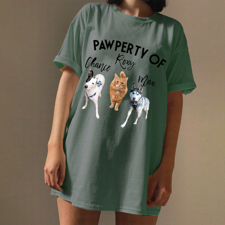 Pawperty of My Dogs Pet Photo Shirt Personalized with YOUR Pet's Pictures