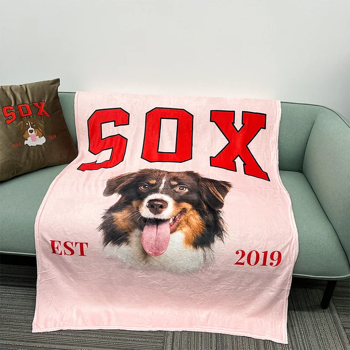 Custom Pet Portrait Blanket -Pet Lover Gifts