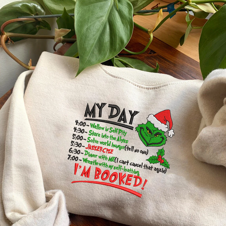 Custom Christmas embroidery MY DAY hoodie