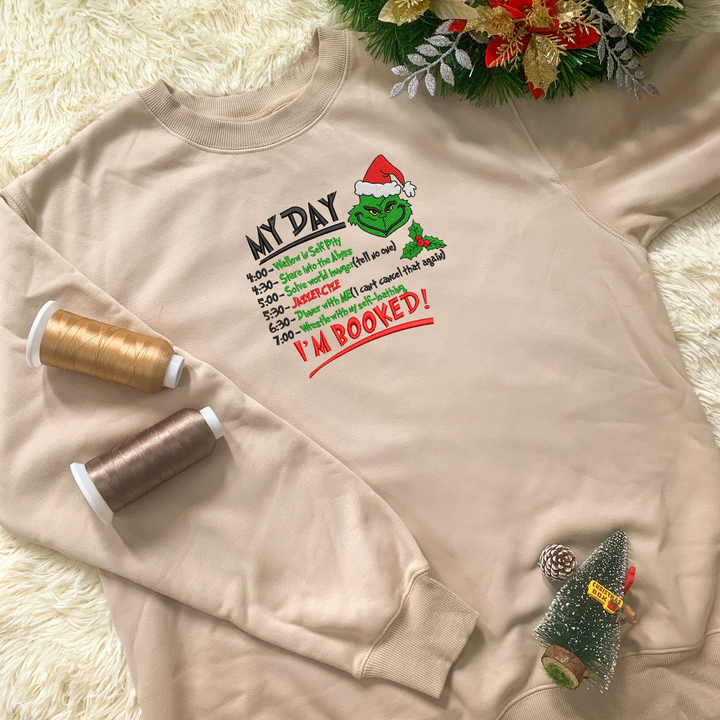 Custom Christmas embroidery MY DAY hoodie