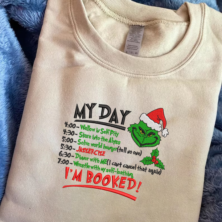 Custom Christmas embroidery MY DAY hoodie