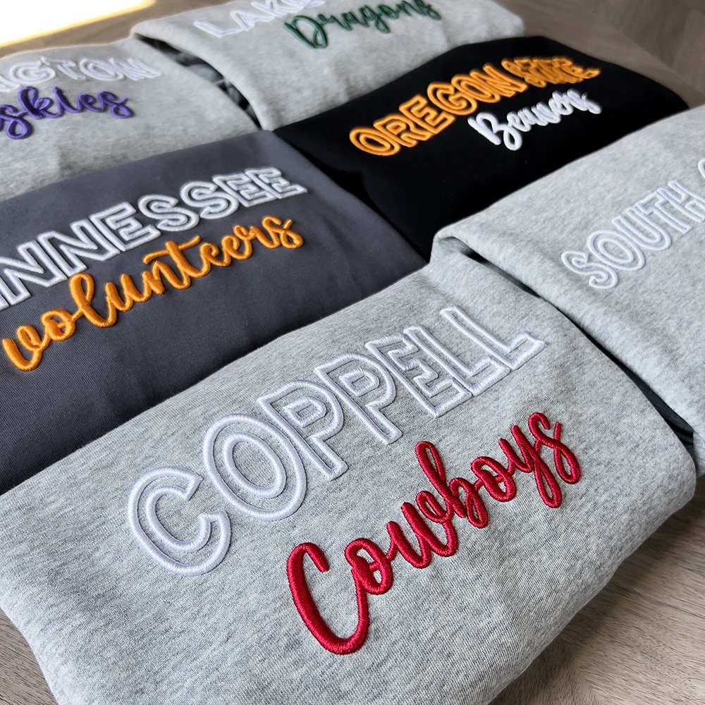 Custom 3D PUFF Embroidery Team Sweatshirt / Hoodie