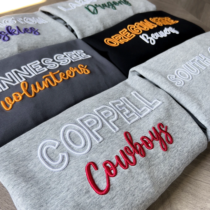 Custom 3D PUFF Embroidery Team Sweatshirt / Hoodie