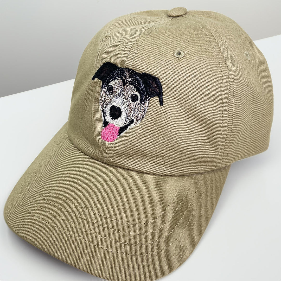 Custom embroidered hat - personalized pet portrait
