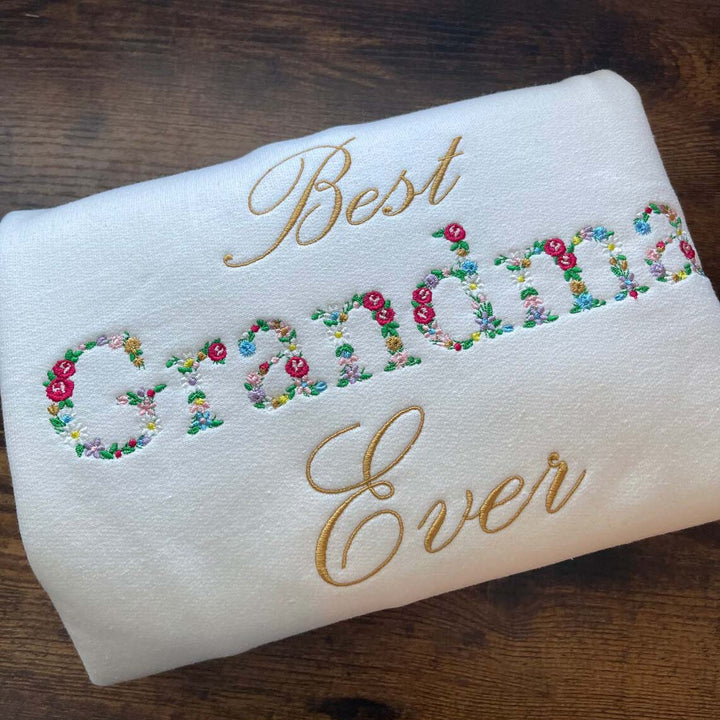 Personalized Embroidered Grandma Sweatshirt