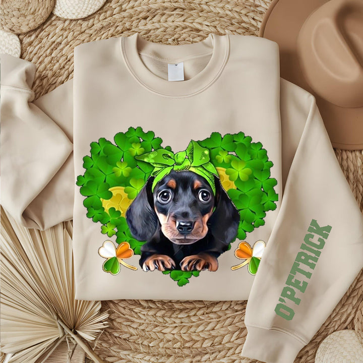 Custom Sleeve Text St. Patrick's Day Sweatshirt