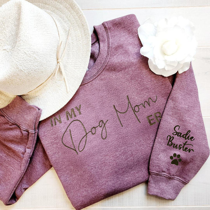 Dog Mom Era Embroidered Crewneck Sweater