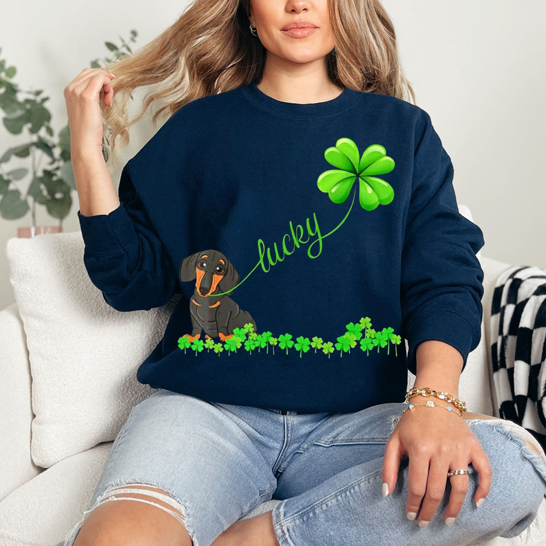Custom St. Patrick's Happy Lucky Pet Clover Sweatshirt