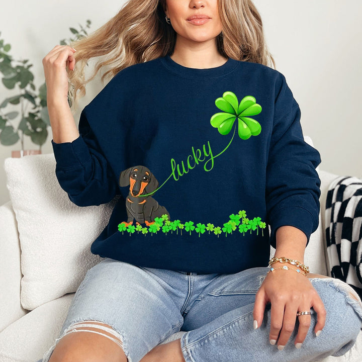Custom St. Patrick's Happy Lucky Pet Clover Sweatshirt