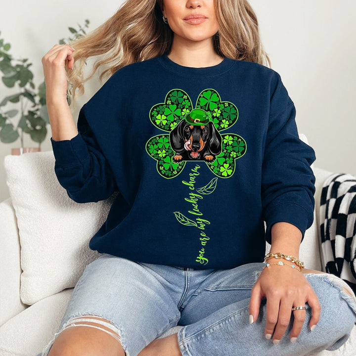 Custom You are my lucky charm Dog shamrock print sweatshirt