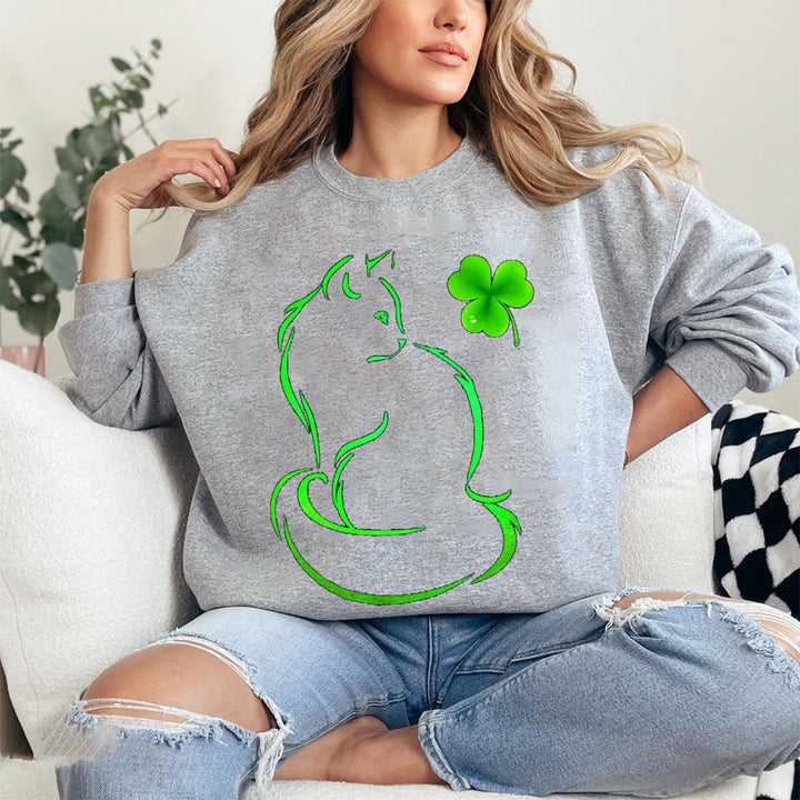Custom St. Patrick's Cat Clover Sweatshirt
