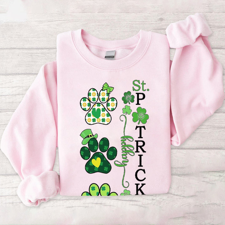 Custom St. Patrick's paw print sweatshirt