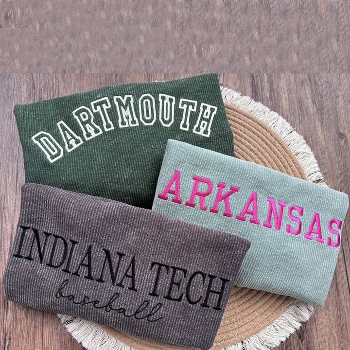 Custom Embroidered Corded Sweatshirt Oversized, 100% Cotton MAMA Crew Sweatshirt Embroidered