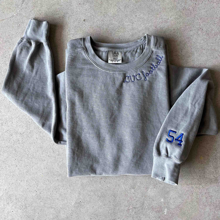 Custom Embroidered Comfort Colors - Football Fan Pullover