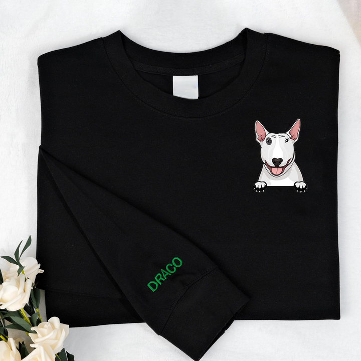 Custom Dog Cat Face Sweatshirt, Gift for Dog Mom, Pet Portrait Shirt