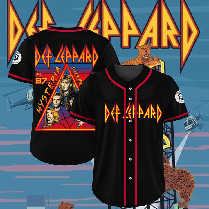 Personality Talk Def World Rour Leppard  Baseball jersey