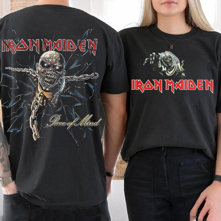 Personalized Iron Maiden Piece Of Mind Skull Print T-Shirt