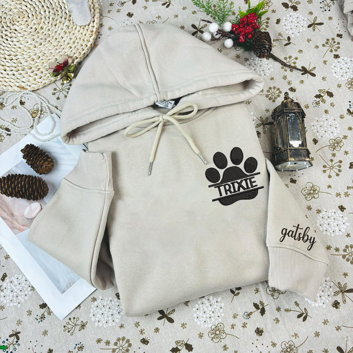 Custom claw print embroidery hoodie