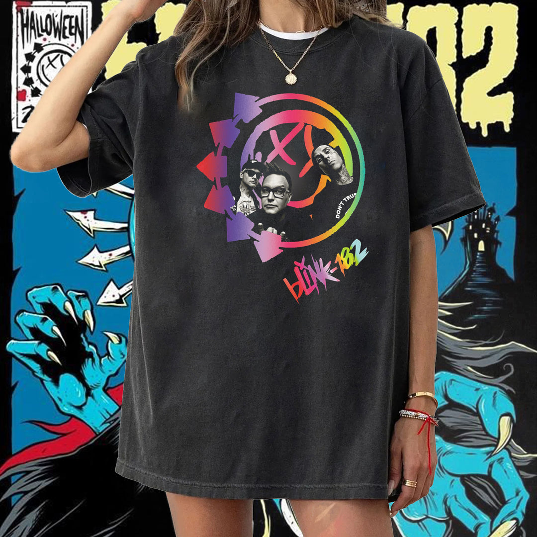Personalized Blink‑182 Rainbow Smile T-Shirt