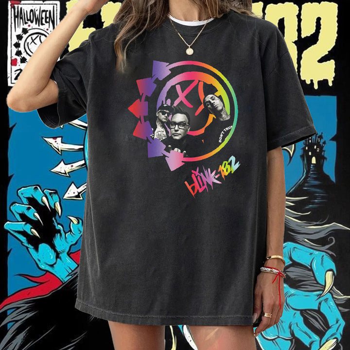 Personalized Blink‑182 Rainbow Smile T-Shirt