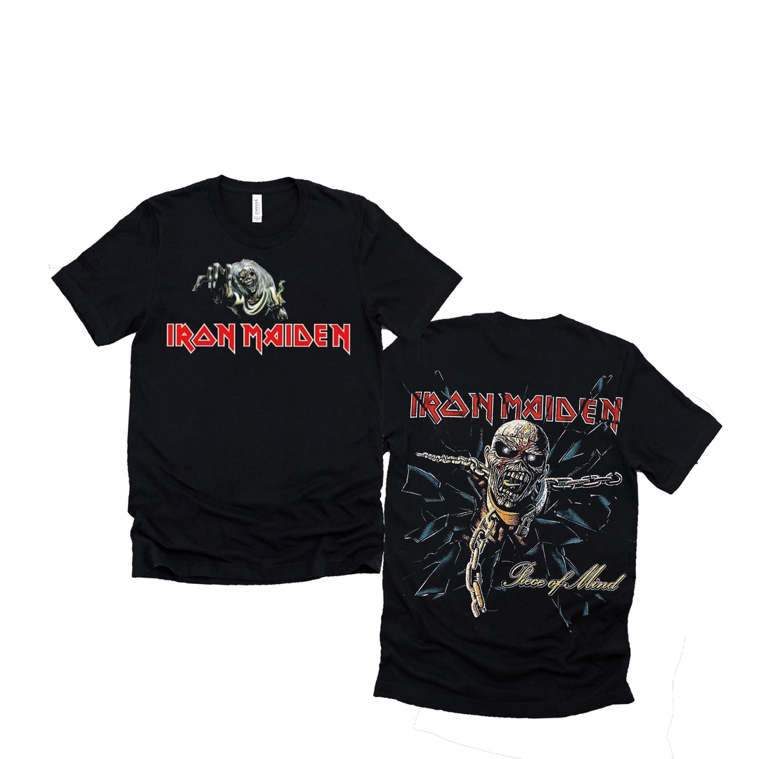 Personalized Iron Maiden Piece Of Mind Skull Print T-Shirt