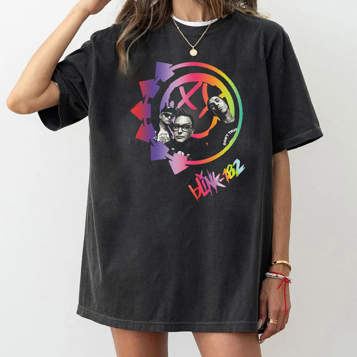 Personalized Blink‑182 Rainbow Smile T-Shirt