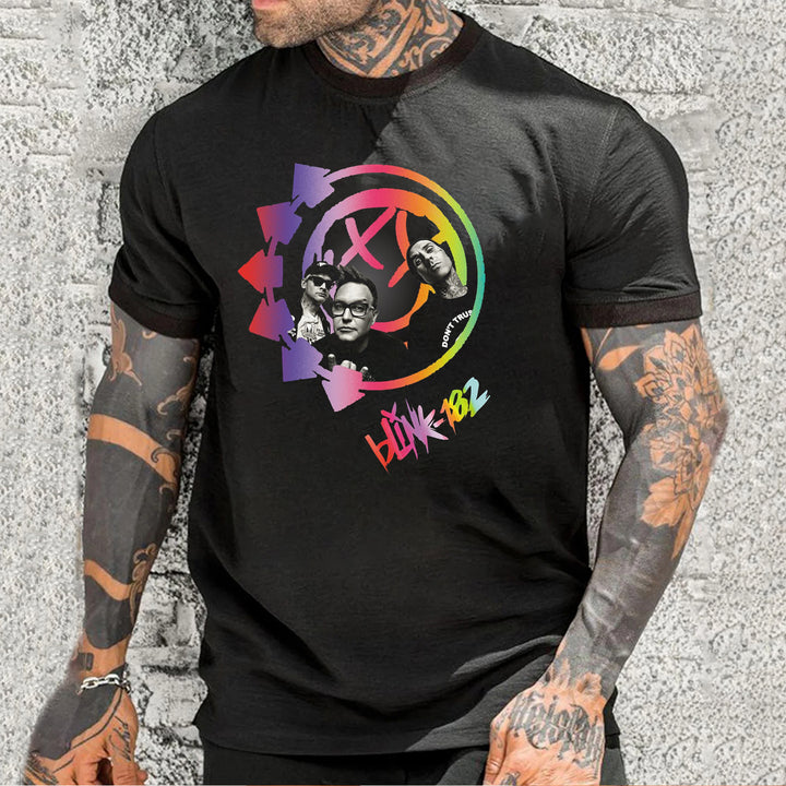 Personalized Blink‑182 Rainbow Smile T-Shirt